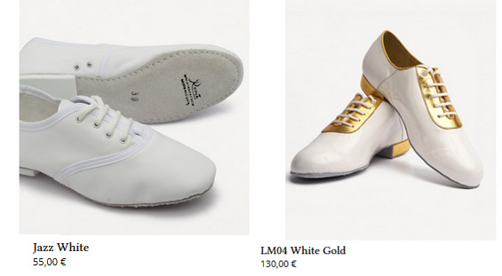 Zapatos de Baile Reina Hombre Jazz White, LM04 White Gold