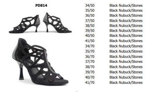 Zapatos de Baile Mujer Portdance PD814 Negro Nubuck con Piedras